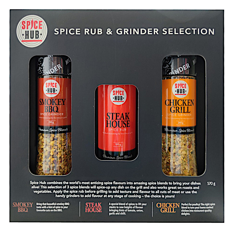 Spice Hub Spice Grinders and Rub Set - 3 Pack